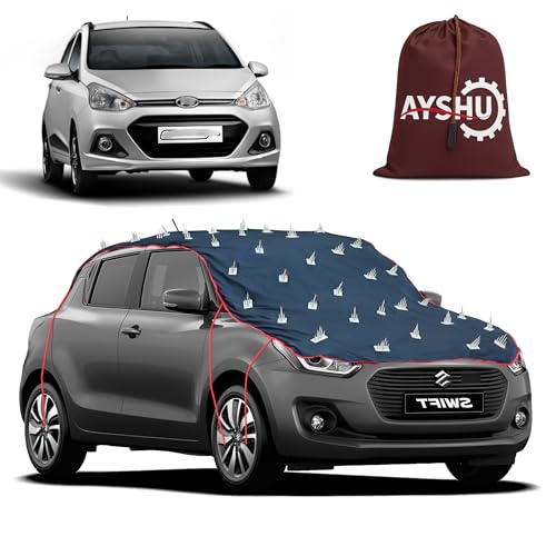 Image of AYSHU Water-Resistant Spike Car Cover for Hyundai Grand i10 - Protects from Dogs, Monkeys, Dust, Sunlight & UV - Full Roof Universal Fit