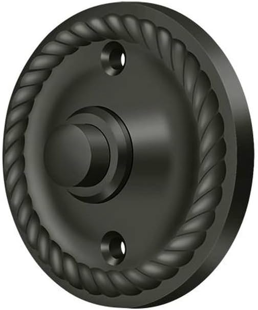 Deltana Bbrr213cr003 Round Rope Door Bell Button, Pvd Polished Brass, 2-1/4"