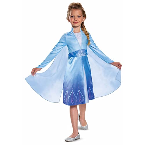 Disney Frozen - Disfarce oficial Elsa Disney – Tamanho S, para meninas de 4 a 6 anos