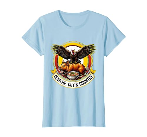 Ceviche, Cuy & Country Andean Pride Design T-Shirt, Women, Baby Blue, Large