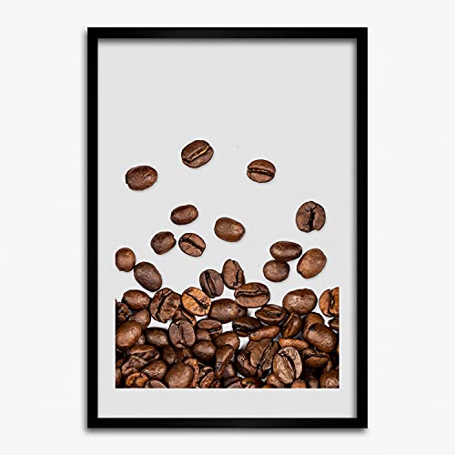 Décoration murale grains de café : peinture 50x70 cm et cadre MDF pour sublimer votre intérieur
