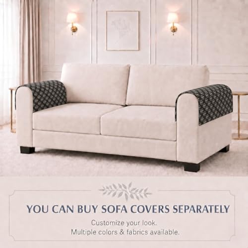 Image of STITCHNEST 'Nomad Weave Collection' Sofa Armrest Cover | Elegant Jacquard Fabric, Washable & Durable for Modern Living (18 x 22 Inches) 7
