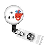 Heart Retractable ID Badge Reel, Funny Cardiology No Fibbing, Swivel Alligator Clip, 34in. Nylon Cor