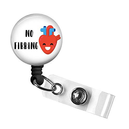 Heart Retractable Id Badge Reel, Funny Cardiology No Fibbing, Swivel Alligator Clip, 34In. Nylon Cord, Medical Md Rn Nurse Badge Id, Badge Holder, Id Badge Pull #TOP2