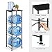 OYEAL Water Jug Holder Stand 5 Gallon Water Bottle Holder Organizer With Shelf, Heavy Duty 3 Tier Water Bottle Storage Rack for Kitchen, Office, Living Room, Black