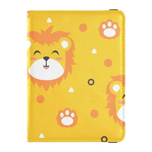 Portafoglio per passaporto e carte di vaccino con motivo a leone con scomparto per di per uomini e elementi essenziali per il viaggio portafoglio per di vaccinazione