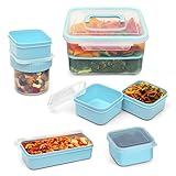 PARA ALIMENTOS PREPARADOS, ALMUERZO Y SOBRAS - Este set de recipiente para cocina es excelente para guardar sobras, pero también puede utilizarlo como taper y para llevar comida al trabajo. Los recipientes más pequeños caben dentro de los más grandes para separar la comida y conservarla fresca.