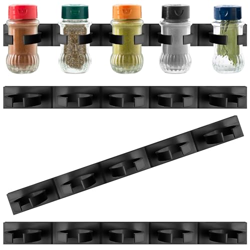 hadanela Especiero organizador de cocina, organizador especiero para cocina, soporte para armario y pared 20 botes.Organizador de especias. (Negro)