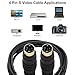 MECCANIXITY S Video Cable 6ft, Mini DIN 4 Pin S-Video Cable Male to Male Gold Plated Connector Transfer for TV Receiver Monitor S-VHS VCR DVD