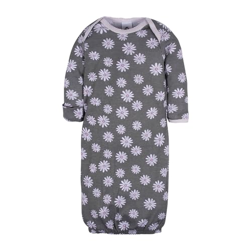 Image of Gerber Baby Girls 4-Pack Sleeper Gown - Soft Cotton Newborn Nightgowns, Elastic Hem Sleepwear Set for Infant Girls