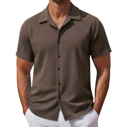 Chemises texturées homme de qualité supérieure au design boutonné chic pour les vacances