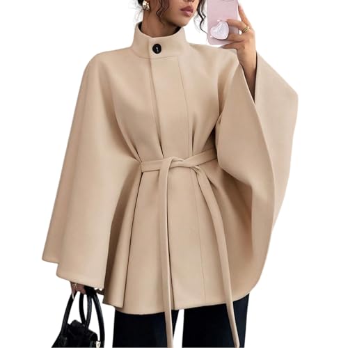 Amazon.com: Women's Dolman Sleeve Cape Coat Jackets,Stand Collar