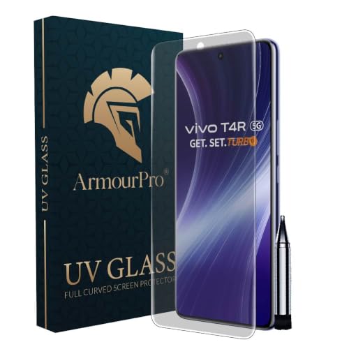 Image of ArmourPro Matte UV Tempered Glass for Vivo T4 and Vivo T4R 5G, Curved Screen Protector, Anti-Glare, Edge-to-Edge Coverage, Fingerprint Friendly, Case Friendly | Pack of 1
