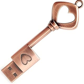 Flash Drive 16GB Metal Key of Love Key Chain USB 2.0 Memory Stick