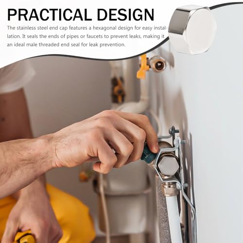 Neikafan 12 Stück Blindstopfen 1/2 3/4 Zoll Edelstahl Innengewinde, Endkappe 1/2 Zoll mit Dichtung Edelstahl Wasserleitung Blindstopfen für Gardena Rohr Schlauchkappen Verschlussstopfen