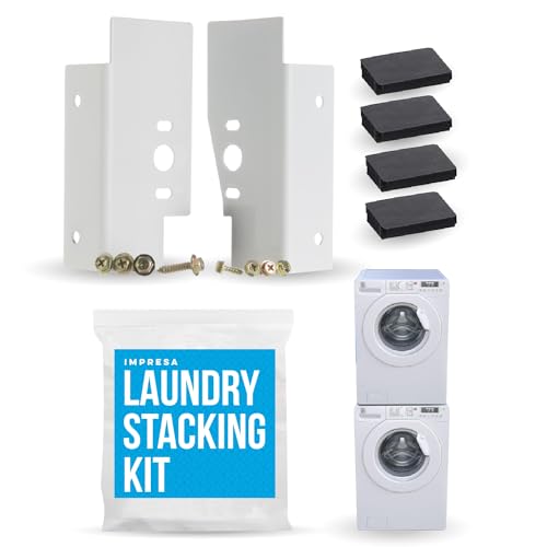 IMPRESA Washer & Dryer Stacker Kit - Space-Saving Laundry Room Organization - Universal Stacking Kit for Front-Load Washer & Dryer - Compatible with GEFLSTACK, WE25X10028-383EEL9001B GFA28KITN