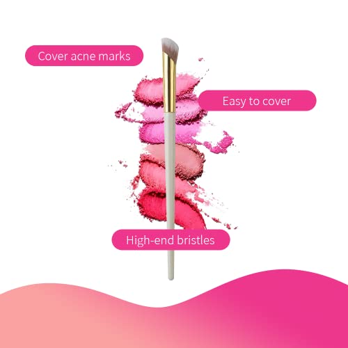 Under Eye Concealer Brush Nose Contour Brush Small 2Pack Nose Contour Brushes For Dark Circles Puffiness Face Eyebrow Puffy Eyes, Liquid Foundation Cream, Mature Skin, Length Natural Light #TOP1