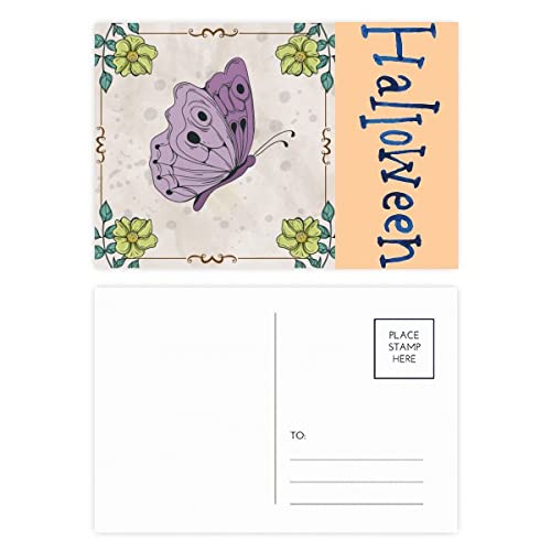 Cartes postales Halloween papillon violet correspondance papeterie créative