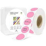 3/4 Inch Circle Dot Stickers 1000 PCS Pink Color Coding Thermal Labels Dots Writable Printable Small Round Stickers for Office, Classroom, Inventory, Garage, Organizing Storage