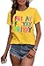 Happy Friday Teacher Shirt Women Happy Friyay T Shirt for Teachers Funny Friday Weekend Holiday Vacation Tee Tops Yellow