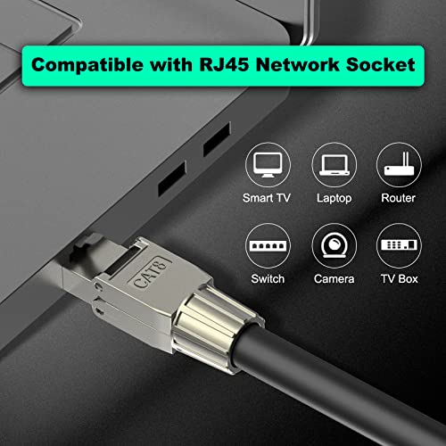 Tool-Free Cat8 RJ45 Connectors Black