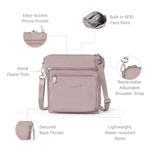 Image of Baggallini Modern Pocket Crossbody Bag for Women, 8.5 inchx8.5 inch Handbag Purse with RFID, Lightweight Water-Resistant