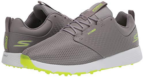 Skechers Men's Elite 4 Prestige Relaxed Fit Waterproof Golf Shoe, Gray/Lime, 8 M Us #TOP6