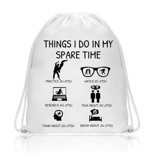 BDPWSS Bolsa de presente de Jiu Jitsu para artes marciais com cordão, cinto preto, presentes de Jiu Jitsu, Taekwondo, treinador, amante de Taekwondo, presentes de Tae Kwon Do (Brazilian Jiu Jitsu DB)
