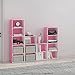 Furinno Luder Bookcase / Book / Storage, 2-Tier, Pink/White