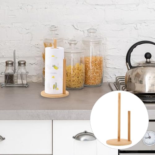 Portarrollos de cocina de madera khaki con base plana estable 7