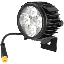 LED Headlight Front Lamp for Kukirin for G2 Pro/G2 ProDB/G2 Max Electric Scooter, Bright Waterproof Shockproof Bicycle Light with 3Pin PlugandPlay Connector for Night Riding, Black