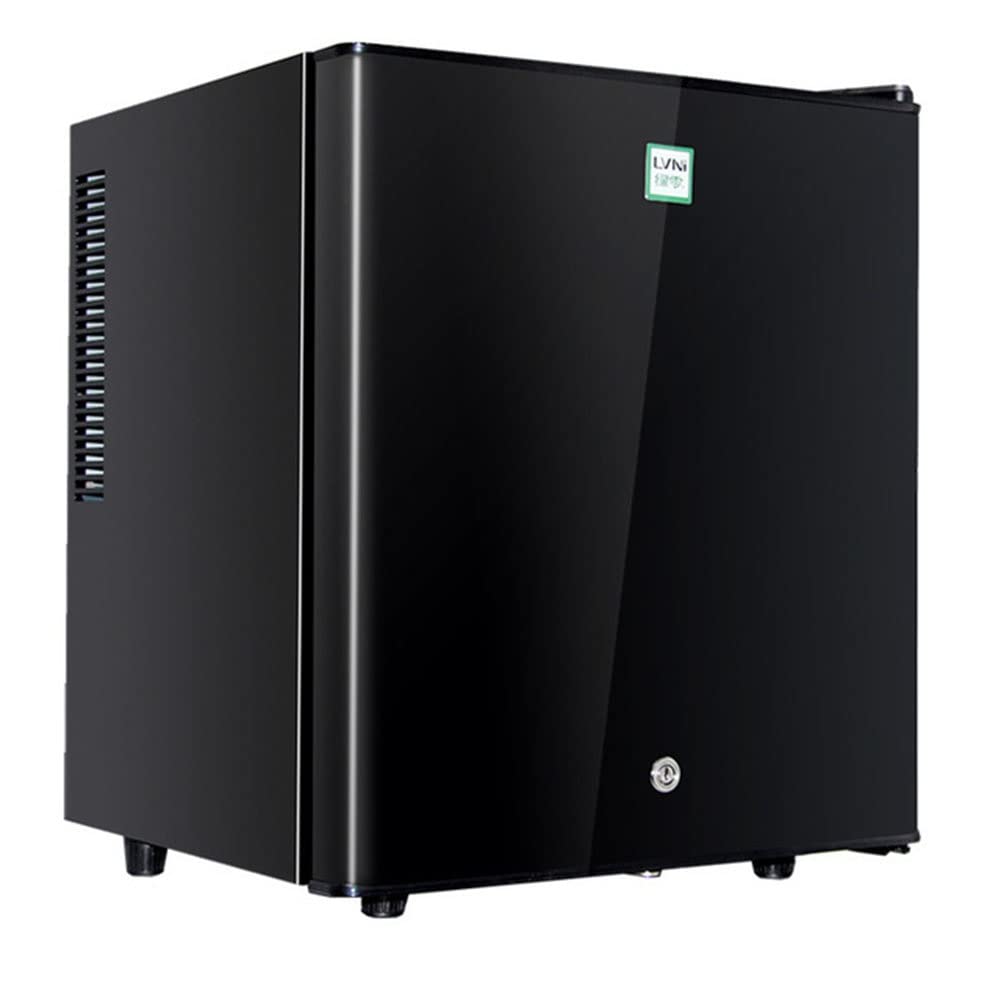 30L Mini Nevera Frigorífico Independiente Para Despensa Reefer Eléctrico Nevera De Mesa Con Función De Enfriamiento Y Calor Luz LED + Cerradura Y Llave Para Dormitorios, Hoteles Y Casas De Huéspedes(B