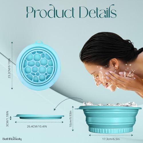 Image of Upgraded Ice Face Bowl for Skin Care, Foldable Ice Water Bowl for Facial Dip, Reusable Cooling Bowl for Spa, Cold Therapy Bath Bowl for Beauty, Portable Ice Facial Bowl for Daily Skincare (Purple)