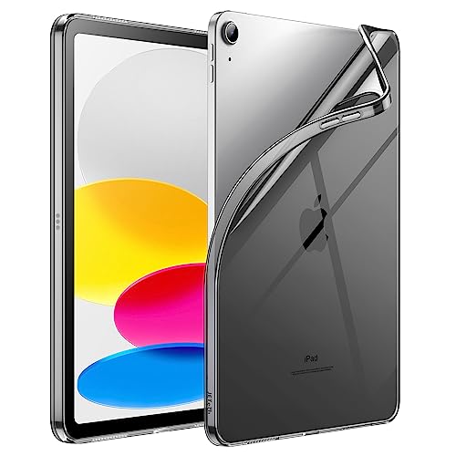 JETech Case for iPad (A16) 11th/10th Generation (2025/2022), Soft TPU Transparent Slim Shockproof Tablet Cover (Black)