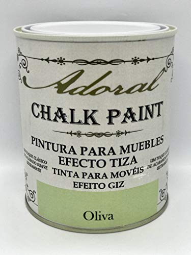 Adoral - Chalk Paint Pintura para muebles Efecto Tiza 750 ml (Verde Oliva)