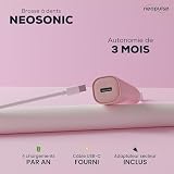 NEOSONIC® Elektryczna szczoteczka do zębów z dźwiękiem, 3 miesiące, 15 trybów ładowania, 2-minutowy timer, 2 głowice w zestawie, 2 lata , różowa szczotka dźwiękowa NEOPULSE