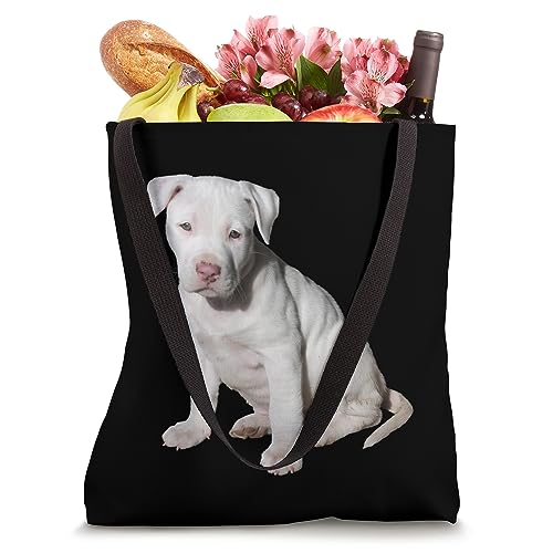 Bolsa Tote de raza Pit Bull cachorro blanco miniatura 4