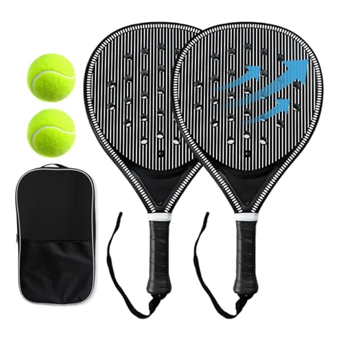 Juego de palas de pickleball, de fibra de carbono, portátil, antideslizante, ergonómica, para hombres, niños, adultos, práctica deportiva, playa, parque, jardín, escuela, vacaciones