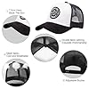 Enwokran Baseball Cap Mens Embroidery Hats Unisex Hip Hop Trucker Caps Adjustable Mesh Back UPF 50+ UV Protection Summer Sun Hat Sports Cap (Black White) #2
