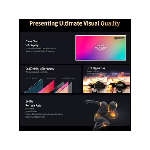 NmleINEC Compatible for Crystal VR Headset All in One 6Dof 12K QLED Display Eyes Tracking Virtual Reality Metaverse and Steam VR Games - Thumbnail 4