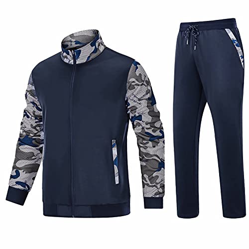Mens Track Suits 2 Piece Set Running Jackets Warm Tracksuit Set Athletic Pants Track Suit Sweat Suit Jackets Sweatsuit Yoga Pants Gym Set