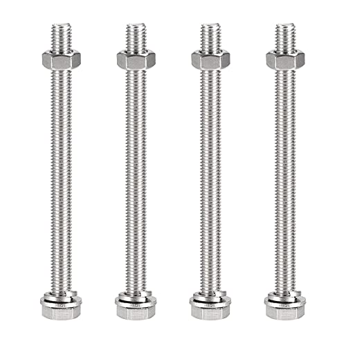 Boulons hexagonaux M10 x 140 mm en acier inoxydable 304 pour assemblages durables