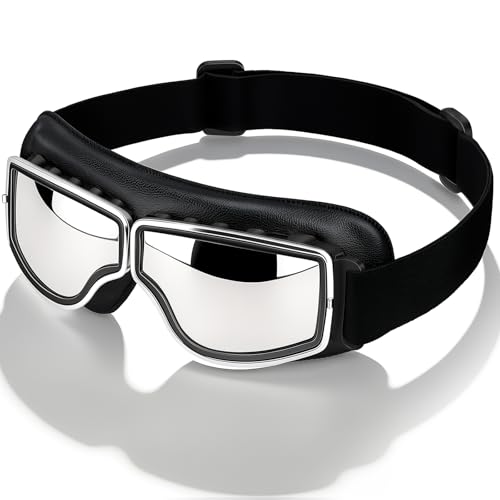 MAMBAOUT Motorcycle Goggles Vintage Cruiser Pilot Aviator