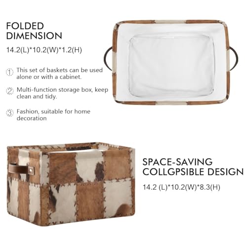 Bzocm Cow Rectangular Storage Basket Organizer Bin Shelf Baskets For Clothes Gifts For Home Office Dorm by Bzocm - Image 3