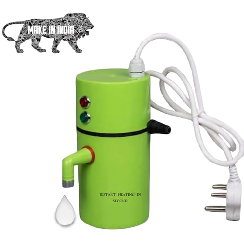 Drumstone (𝟓 𝐘𝐞𝐚𝐫𝐬 𝐖𝐚𝐫𝐫𝐚𝐧𝐭𝐲) Multicolor - Auto Cut-Off Portable Instant Water Heater/Geyser for Kitchen, Restaurant, Clinic, Salon, & More – No Plumbing Required, 6-Second Hot Water