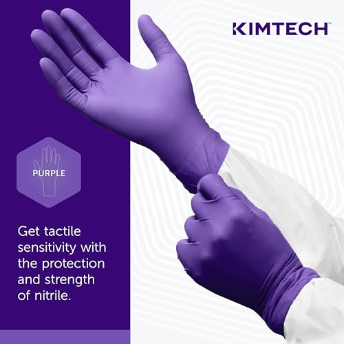 Kimtech™ Purple Nitrile™ Exam Gloves (55080), 5.9 Mil, Ambidextrous, 9.5”, XS, 100 Nitrile Gloves/Box