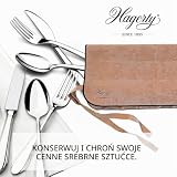 Hagerty Silver Guard Cutlery Rolka na sztućce srebrne i posrebrzane 46,5x51cm I Przechowywanie srebrnych sztućców chroni przed nalotem I Etui do sztućców na noże stołowe z 12 przegródkami