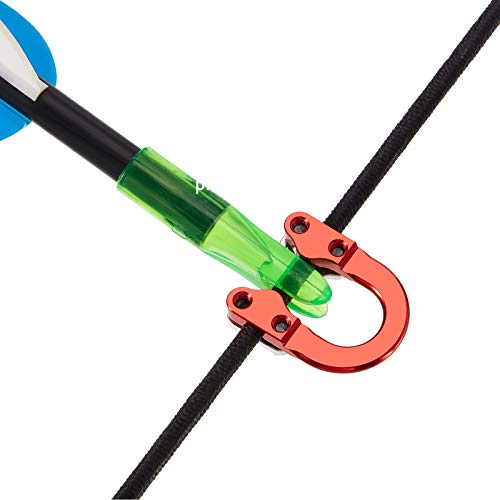 2 Sets Archery D Loop Compound Bow Metal U Nock D Ring Buckle Release Nocking Loop with Screwdrivers for Hunting Installation Accessories (Red) (Red)