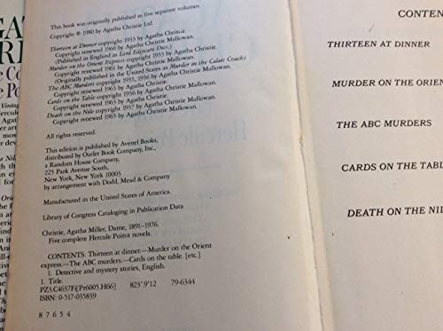 Image of Agatha Christie: Five Complete Hercule Poirot Novels - Murder on the Orient Express / Thirteen at Dinner / The ABC Murders / Cards on the Table / Death on the Nile