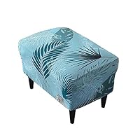 AQIGR Copri Pouf Rettangolare Elasticizzato Velluto Copertura Dell'Ottomano Morbido Elastico Fodera per Pouf Lavabile Copri Poggiapiedi per Soggiorno (Color : Darkblue, Size : Large